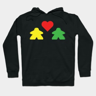 Green And Yellow Meeple Couple Board Game Valentine's Day Hoodie